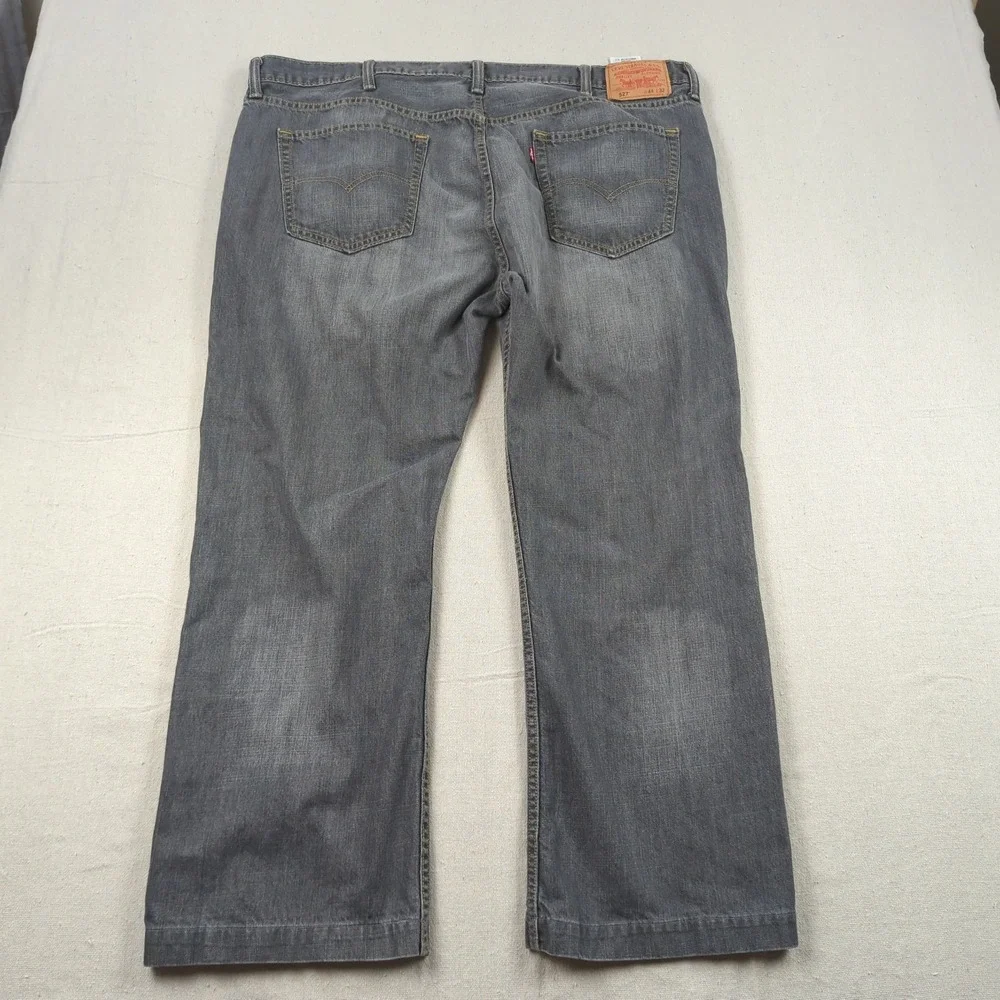 Levis Jeans Mens 44x28* Gray 527‎ Boot Cut Western Cowboy Faded Hemmed